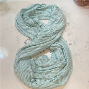 Striped Mint Green Infinity Scarf